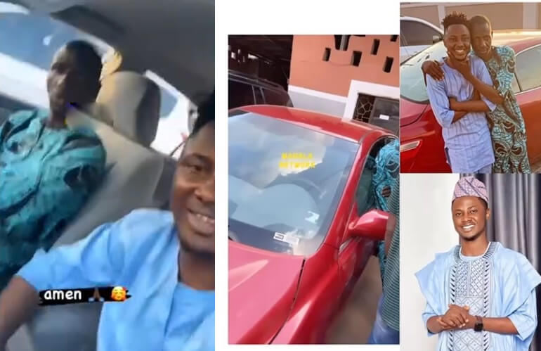 Fans React As Popular Nigerian Influencer, Oba Salo Buys His Dad a New Toyota Corolla