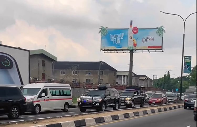 Video Spots Politicians in a Luxury Car Convoy Worth Millions Driving Through Streets of Lagos