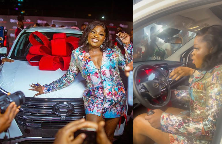 The Moment Funke Akindele was presented with a brand-new SUV from GAC Motor